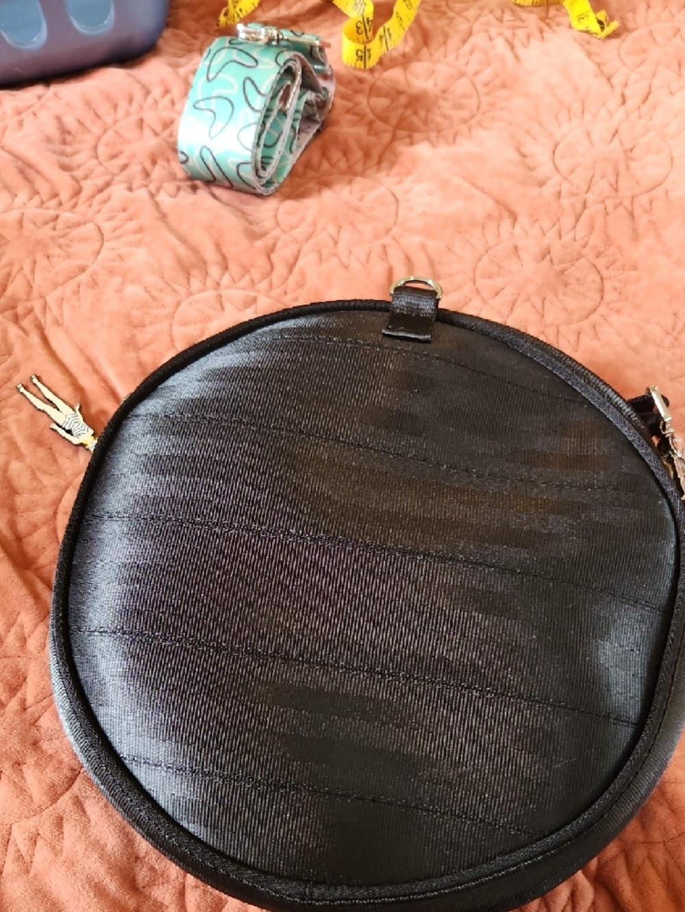 Barbie Black Round Crossbody Bag with Blue, Pink & Yellow Panels - Picture 6 of 10